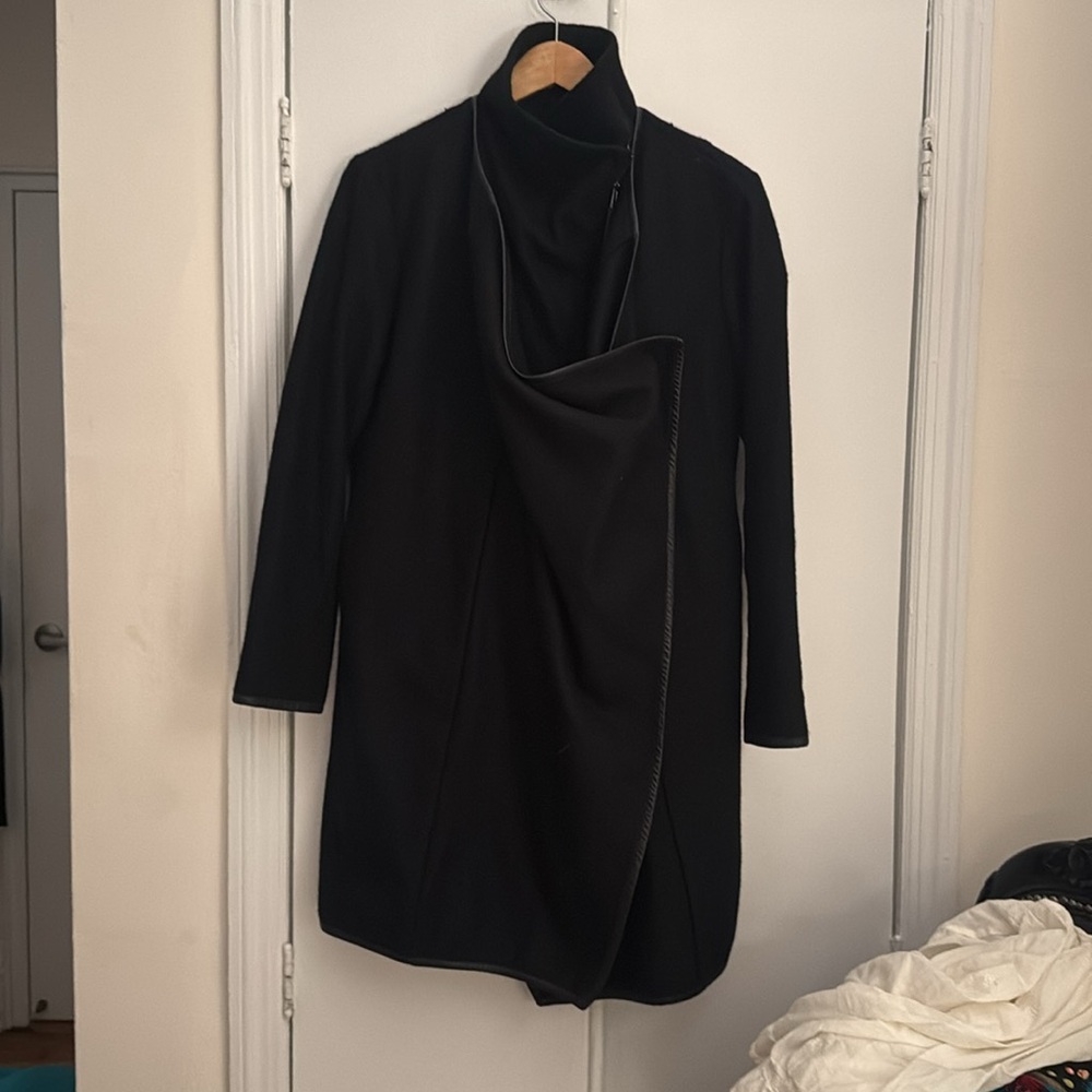 Stella Carakasi Asymmetrical Drape wool coat